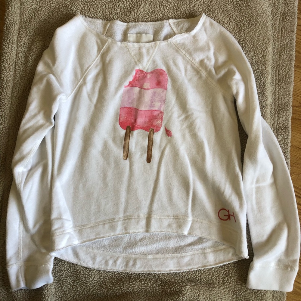 Sweatshirt with glitter ice cream design